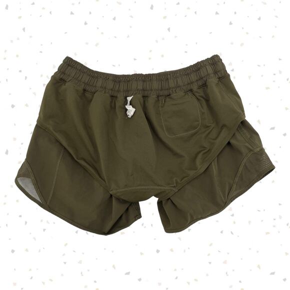 Lululemon Hotty Hot Shorts Long 4" Dark Olive Army Green Running Athletic Size 6 - Picture 8 of 12